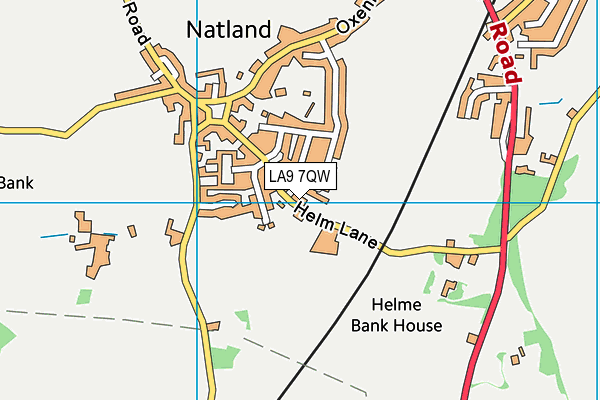 LA9 7QW map - OS VectorMap District (Ordnance Survey)