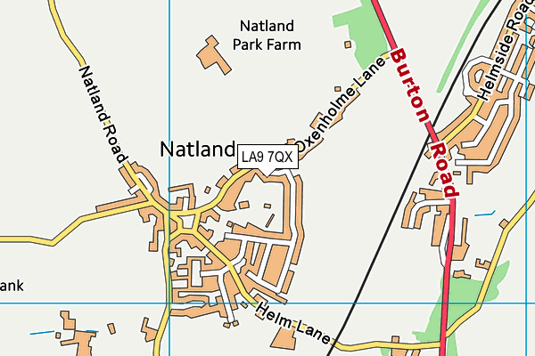 LA9 7QX map - OS VectorMap District (Ordnance Survey)