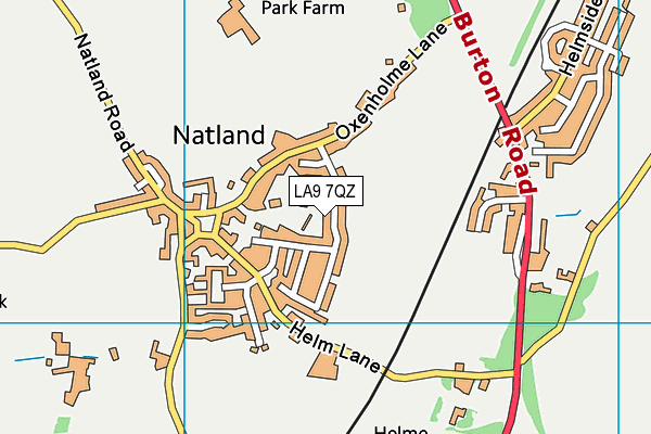 LA9 7QZ map - OS VectorMap District (Ordnance Survey)