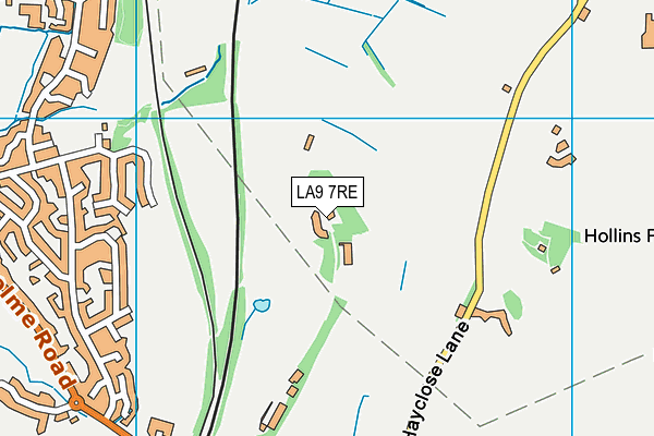LA9 7RE map - OS VectorMap District (Ordnance Survey)