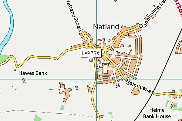LA9 7RX map - OS VectorMap District (Ordnance Survey)