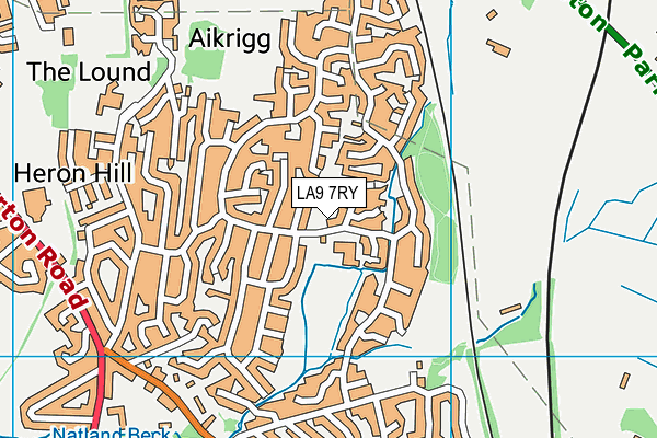 LA9 7RY map - OS VectorMap District (Ordnance Survey)