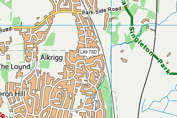 LA9 7SD map - OS VectorMap District (Ordnance Survey)