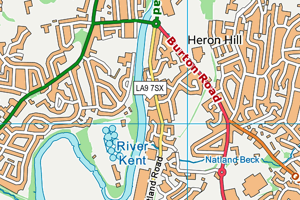 LA9 7SX map - OS VectorMap District (Ordnance Survey)