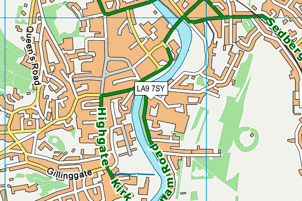 LA9 7SY map - OS VectorMap District (Ordnance Survey)