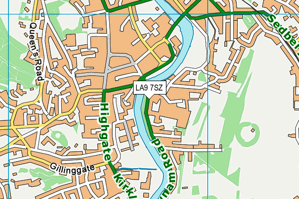 LA9 7SZ map - OS VectorMap District (Ordnance Survey)