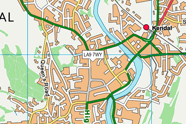 LA9 7WY map - OS VectorMap District (Ordnance Survey)
