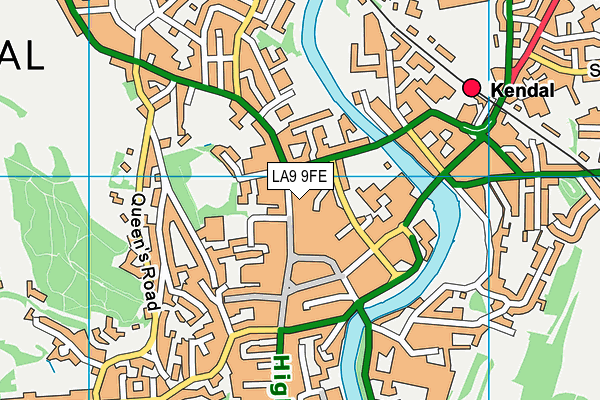 LA9 9FE map - OS VectorMap District (Ordnance Survey)