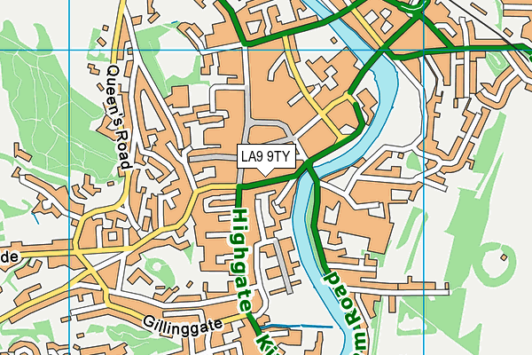LA9 9TY map - OS VectorMap District (Ordnance Survey)