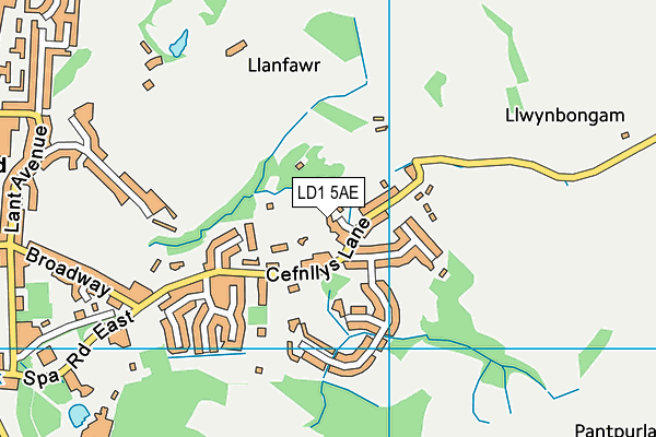 LD1 5AE map - OS VectorMap District (Ordnance Survey)