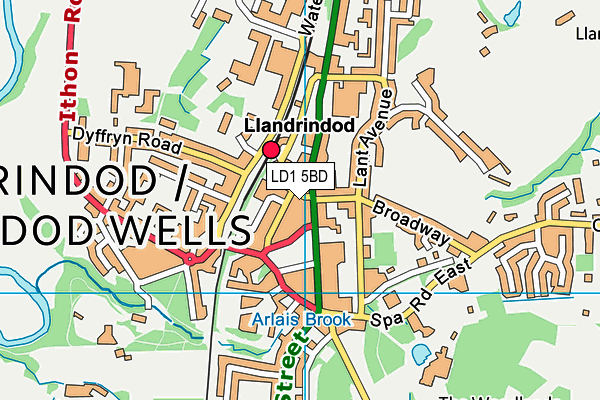 LD1 5BD map - OS VectorMap District (Ordnance Survey)