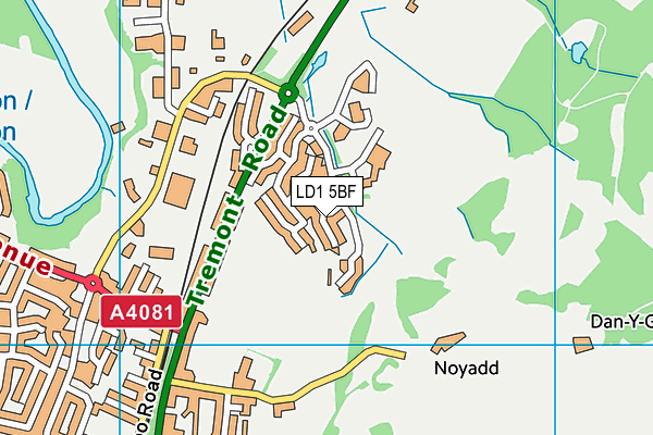 LD1 5BF map - OS VectorMap District (Ordnance Survey)
