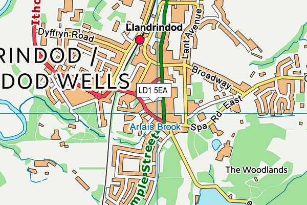 LD1 5EA map - OS VectorMap District (Ordnance Survey)