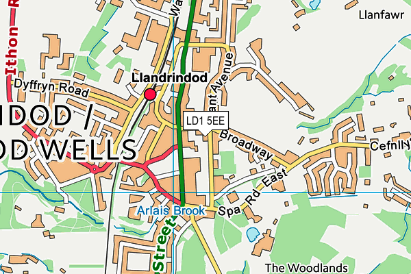 LD1 5EE map - OS VectorMap District (Ordnance Survey)