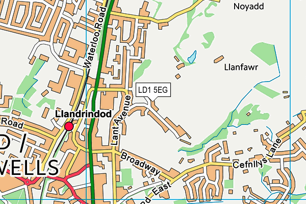 LD1 5EG map - OS VectorMap District (Ordnance Survey)