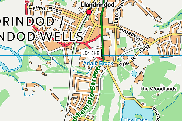 LD1 5HE map - OS VectorMap District (Ordnance Survey)