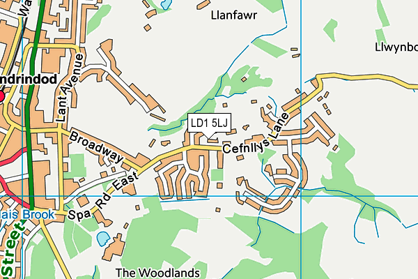 LD1 5LJ map - OS VectorMap District (Ordnance Survey)