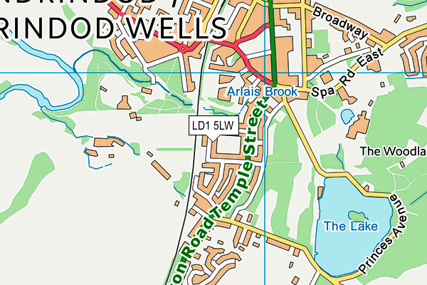 LD1 5LW map - OS VectorMap District (Ordnance Survey)