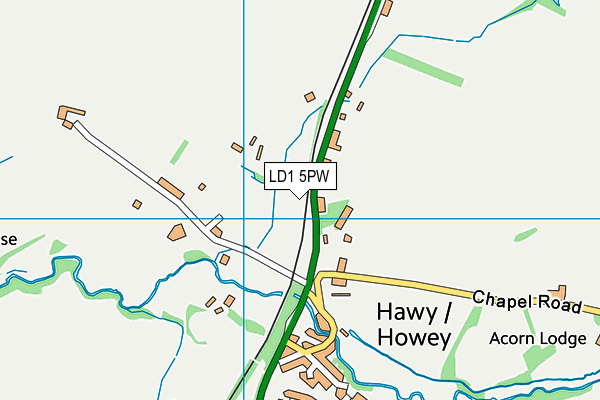 LD1 5PW map - OS VectorMap District (Ordnance Survey)