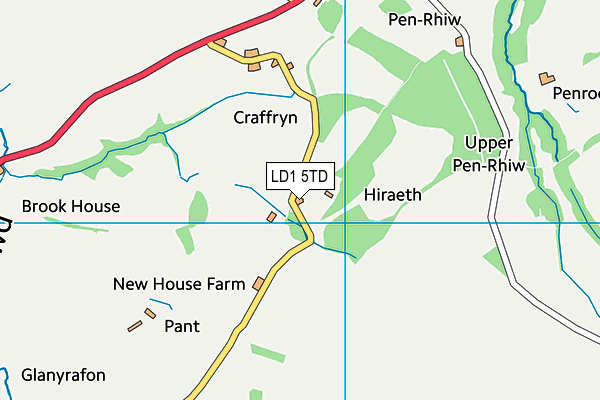 LD1 5TD map - OS VectorMap District (Ordnance Survey)