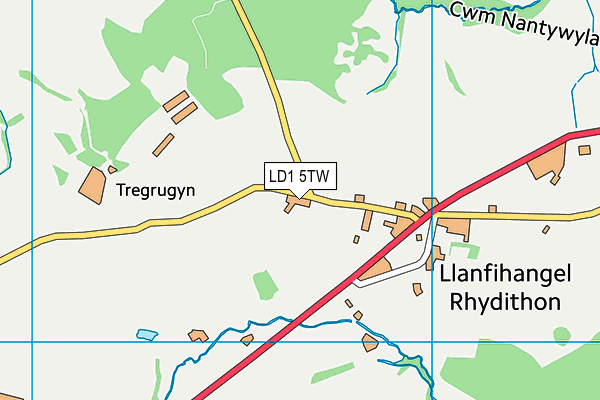 Llanfihangel Rhydithon C.P. map (LD1 5TW) - OS VectorMap District (Ordnance Survey)