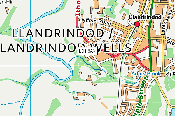 LD1 6AX map - OS VectorMap District (Ordnance Survey)