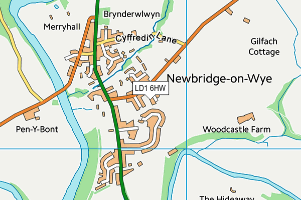 LD1 6HW map - OS VectorMap District (Ordnance Survey)