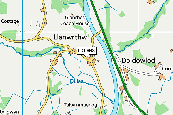 LD1 6NS map - OS VectorMap District (Ordnance Survey)