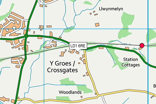 Crossgates C.P. School map (LD1 6RE) - OS VectorMap District (Ordnance Survey)