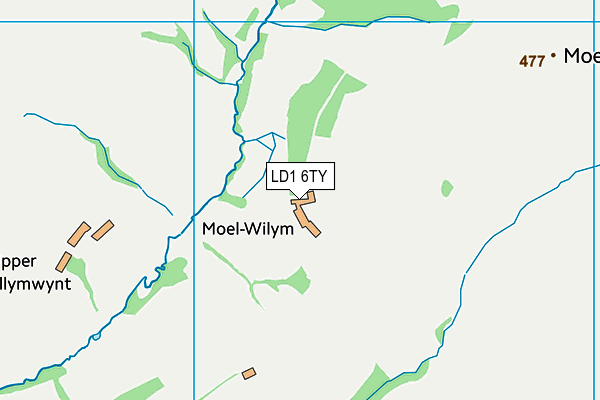 LD1 6TY map - OS VectorMap District (Ordnance Survey)