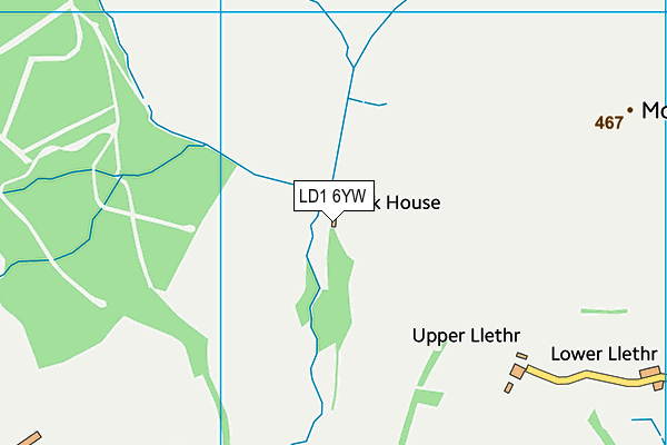 LD1 6YW map - OS VectorMap District (Ordnance Survey)