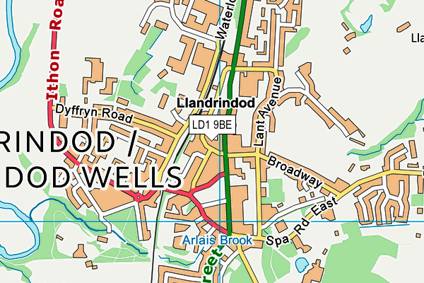 LD1 9BE map - OS VectorMap District (Ordnance Survey)