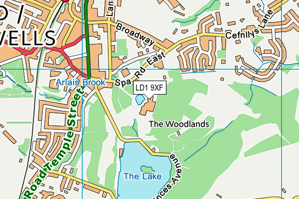 LD1 9XF map - OS VectorMap District (Ordnance Survey)