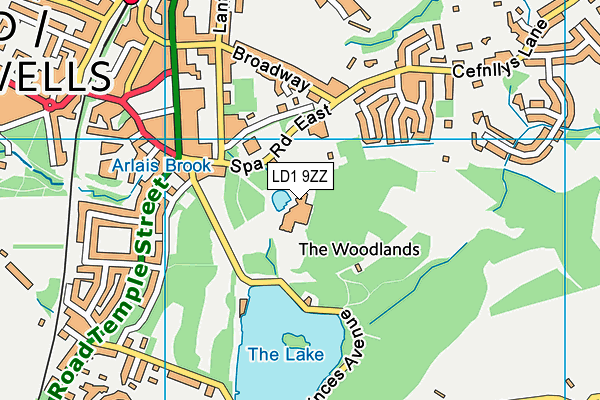 LD1 9ZZ map - OS VectorMap District (Ordnance Survey)