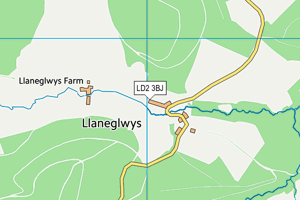 LD2 3BJ map - OS VectorMap District (Ordnance Survey)