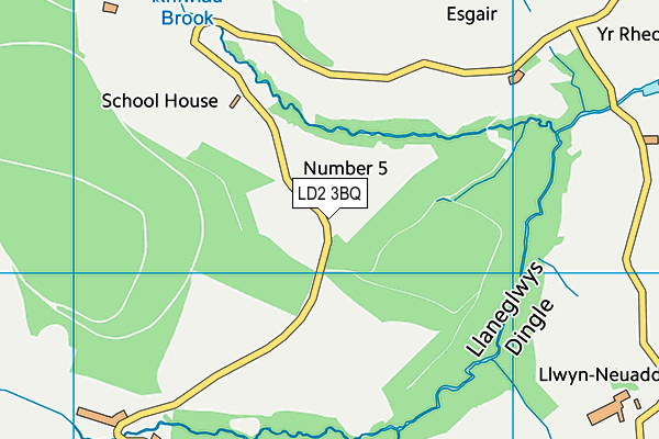 LD2 3BQ map - OS VectorMap District (Ordnance Survey)