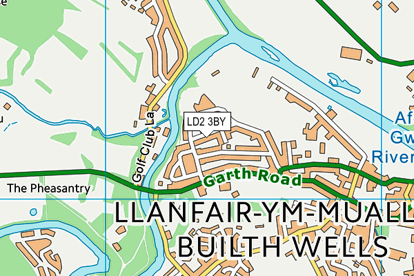 LD2 3BY map - OS VectorMap District (Ordnance Survey)