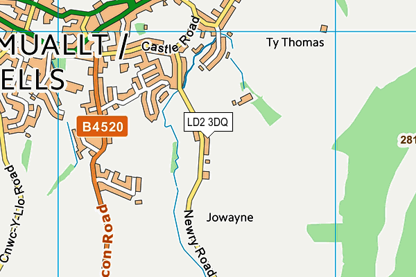 LD2 3DQ map - OS VectorMap District (Ordnance Survey)