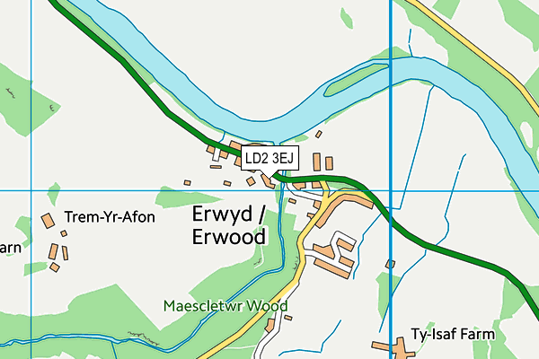 LD2 3EJ map - OS VectorMap District (Ordnance Survey)