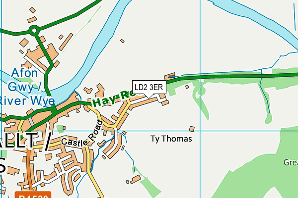 LD2 3ER map - OS VectorMap District (Ordnance Survey)