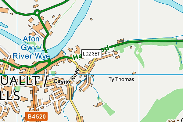 LD2 3ET map - OS VectorMap District (Ordnance Survey)