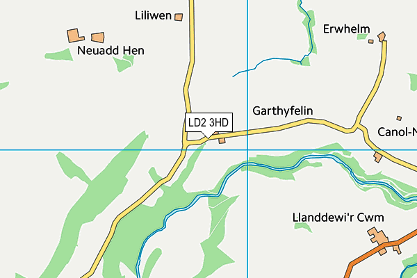 LD2 3HD map - OS VectorMap District (Ordnance Survey)