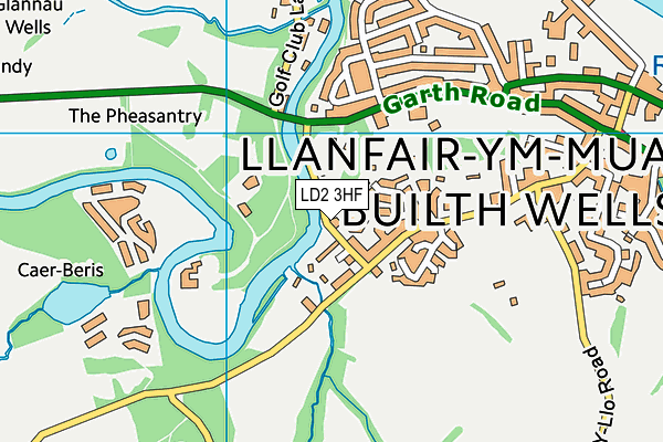 LD2 3HF map - OS VectorMap District (Ordnance Survey)
