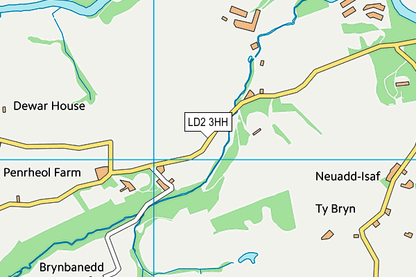 LD2 3HH map - OS VectorMap District (Ordnance Survey)