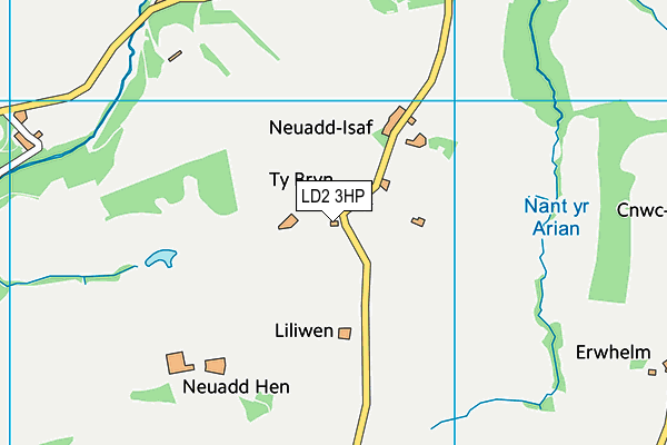 LD2 3HP map - OS VectorMap District (Ordnance Survey)