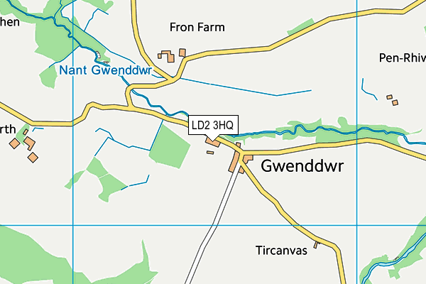 LD2 3HQ map - OS VectorMap District (Ordnance Survey)