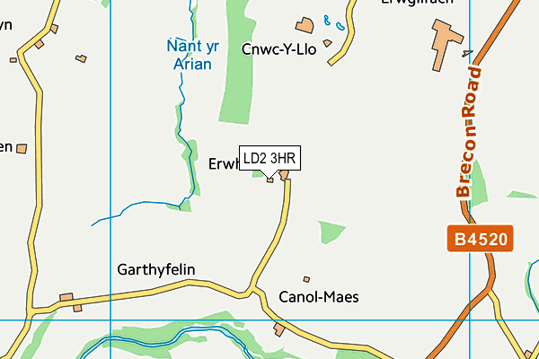 LD2 3HR map - OS VectorMap District (Ordnance Survey)