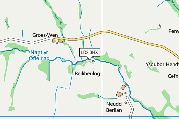 LD2 3HX map - OS VectorMap District (Ordnance Survey)