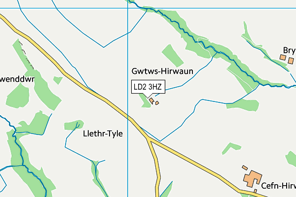 LD2 3HZ map - OS VectorMap District (Ordnance Survey)