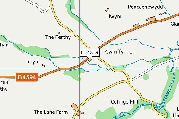 LD2 3JG map - OS VectorMap District (Ordnance Survey)